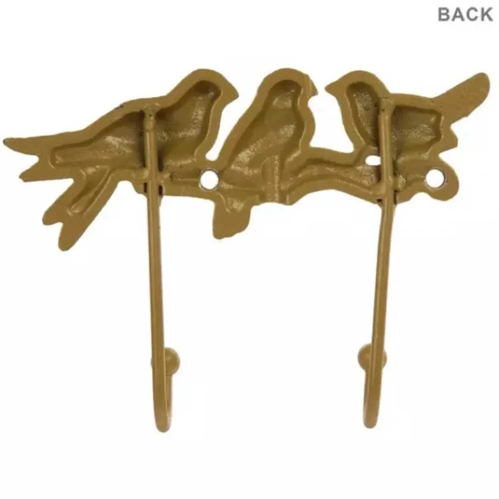 Golden Birds On Branch Wall Hook
